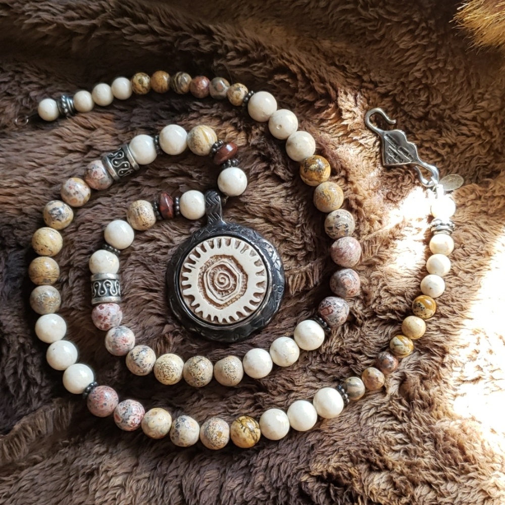 **SOLD**Robert ShieldsTribal and Jasper Necklace - Picture 1 of 9